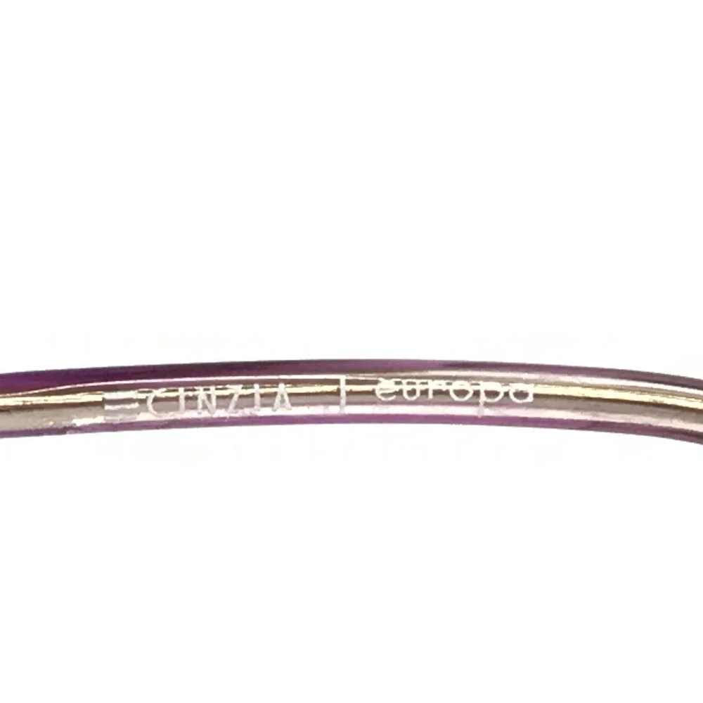 Cinzia Eyeglasses Frames CIN-5135 C3 Purple Horn Silver Cat Eye 52-17-140